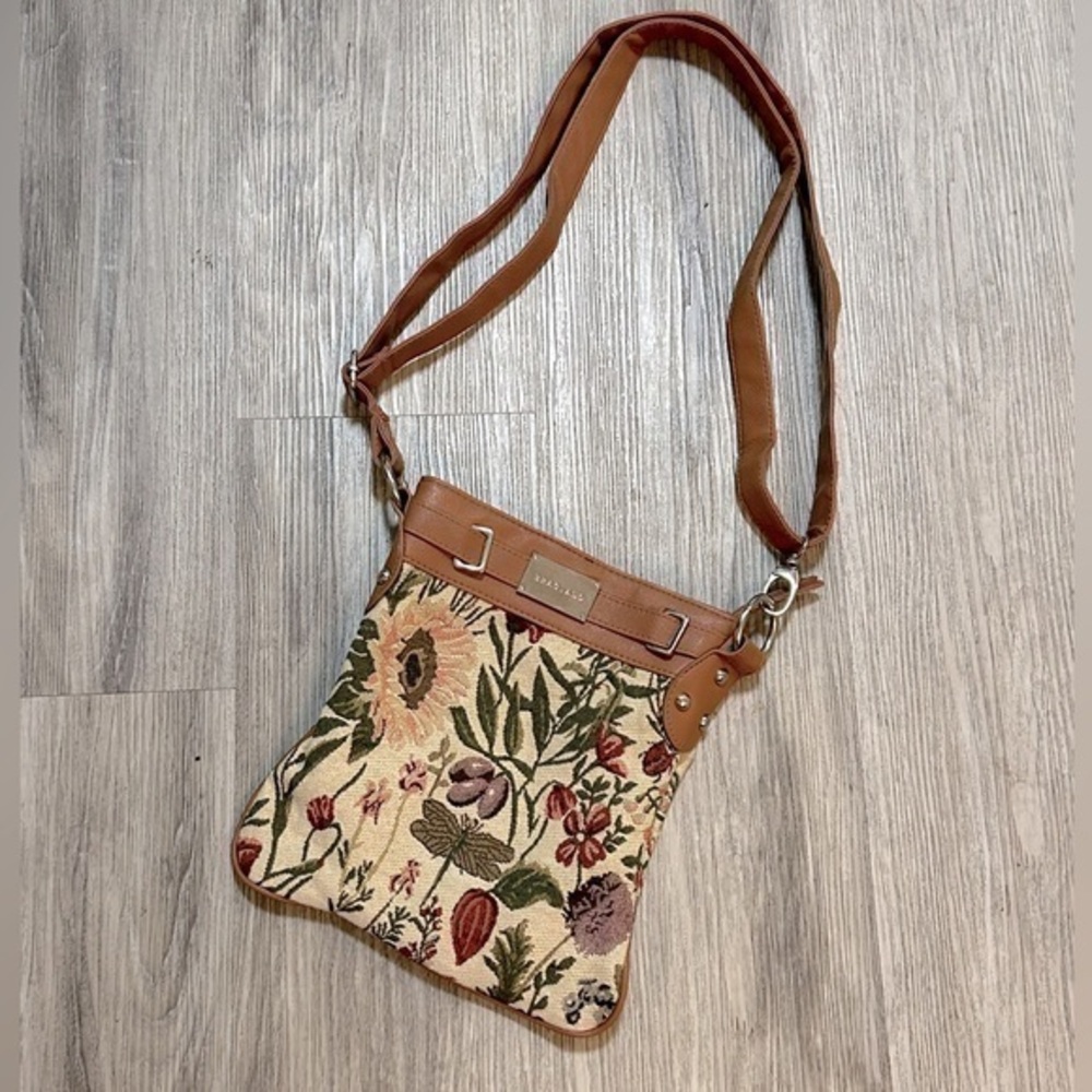 BRACIANO floral embroidered boho bohemian shoulder crossbody handbag purse.
